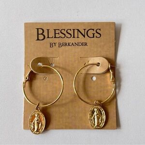 New Religious Hoop Gold Tone earrings
